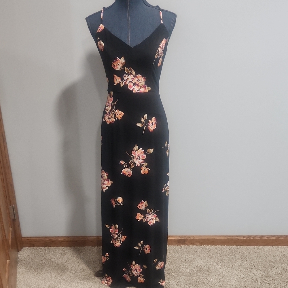 Nine Britton Maxi Dress Pink and Orange Wrap Sleeveless